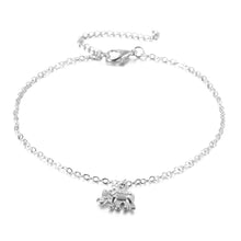 Elephant Pendant Anklet - Silver