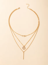 Heart Pendant Three-Layer Necklace - Gold