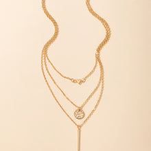 Heart Pendant Three-Layer Necklace - Gold