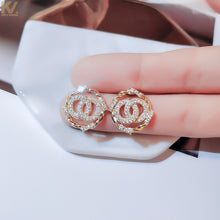 Gold Round Ring Rhinestone Studs