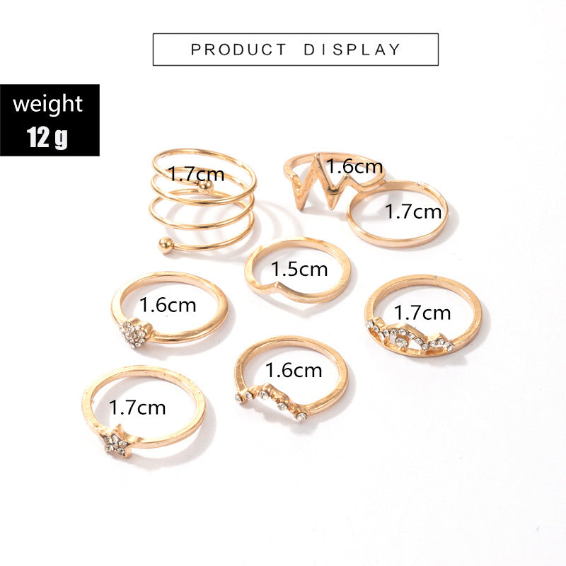 Geometric Alloy Rings - Electrocardiogram Set