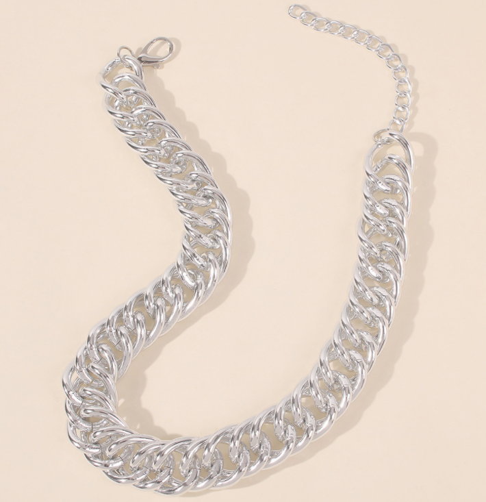 Silver Retro Chain Necklace