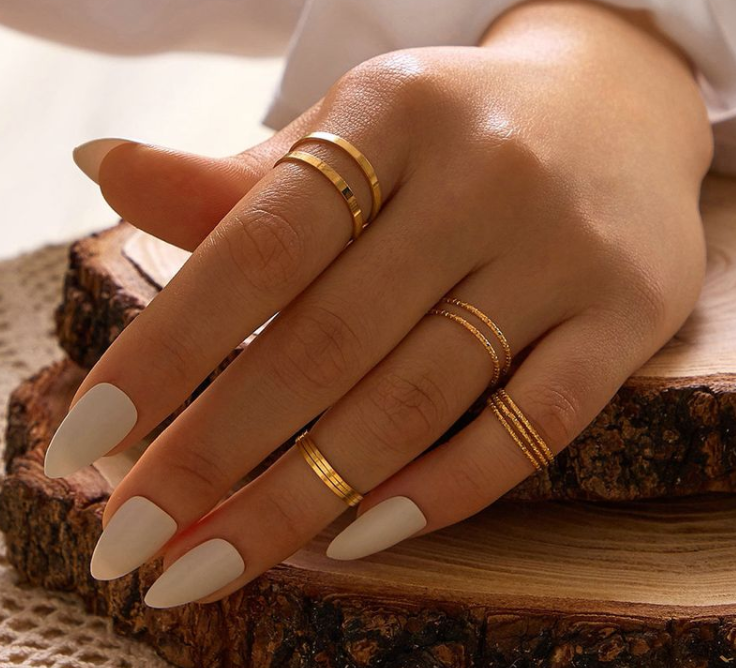 Simple Retro Gold Ring Set