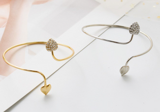 Diamond Double Peach Bangle