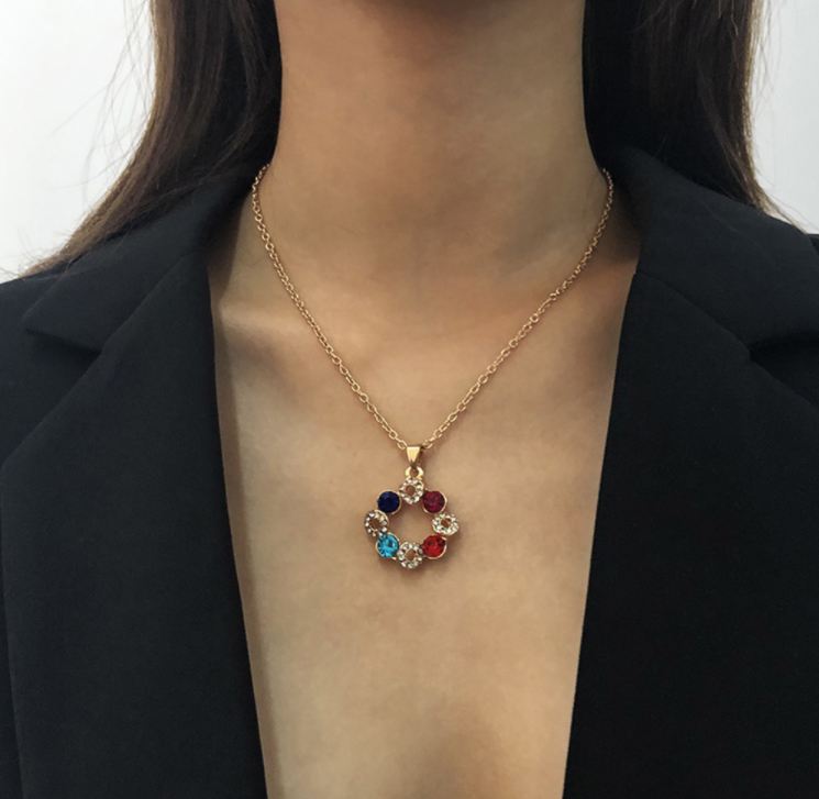 Colorful Geometric Pendant Necklace