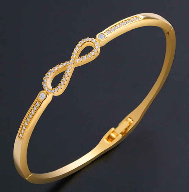 Diamond Infinity Gold Bangle