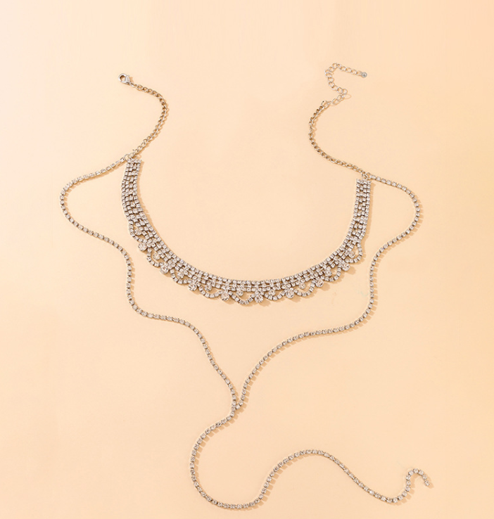 Lavish Rhinestone Layered Necklace