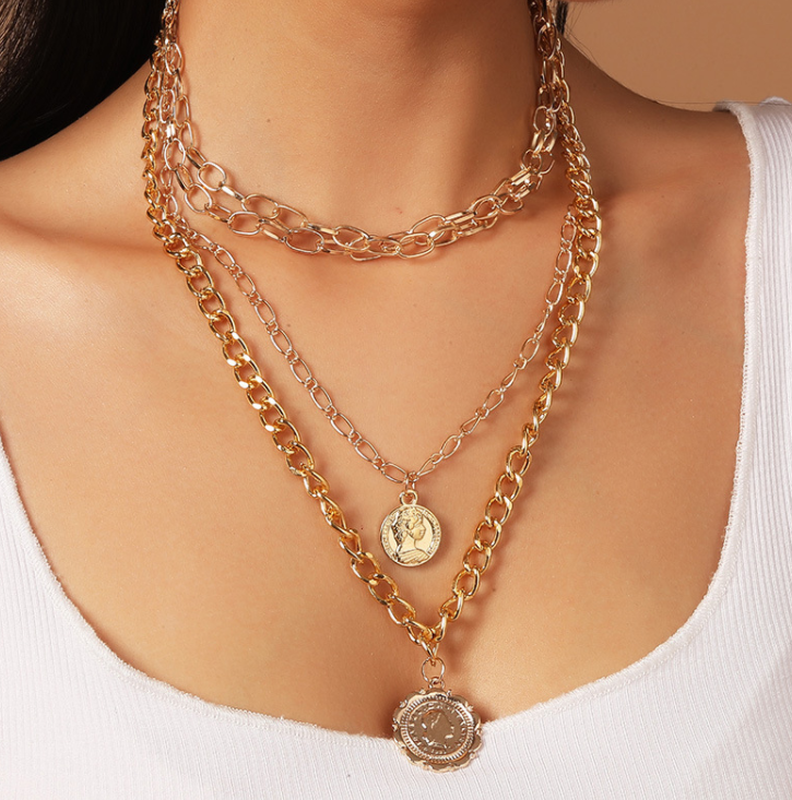 Modish Coin Layered Necklaces