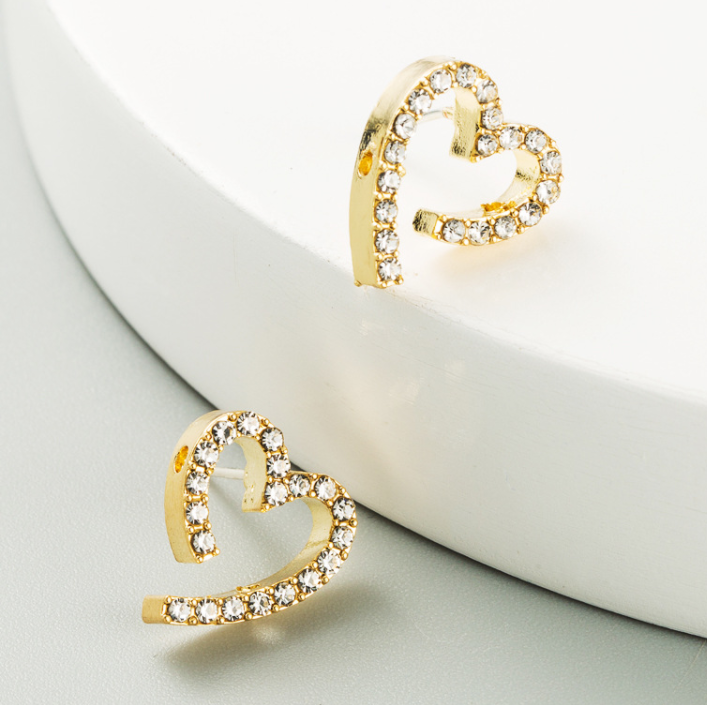 Heart Shaped Diamond Earrings