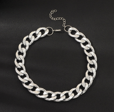 Thick Retro Silver Chain Necklace