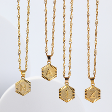 Octagon Letter Pendant Necklace