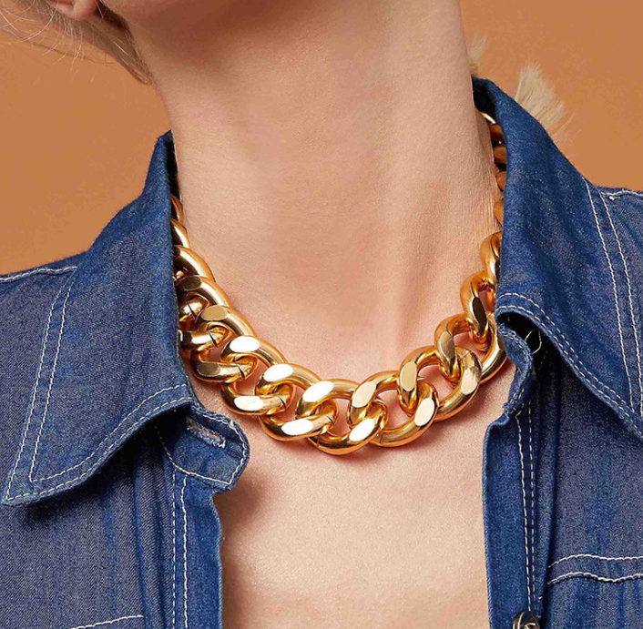 Thick Retro Gold Chain Necklace