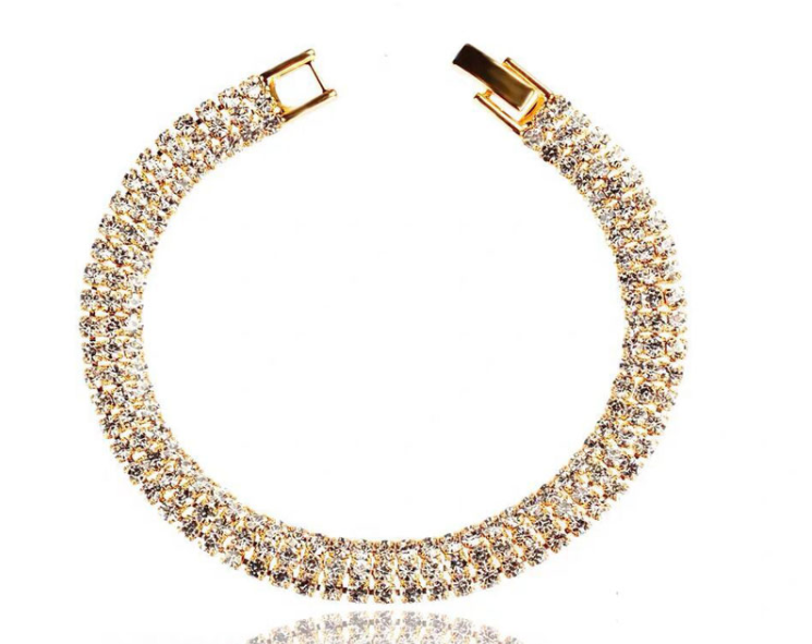 Gold Three Layered Diamond Bracelet