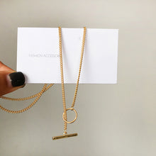 Round Ring One Word Buckle Pendant Necklace