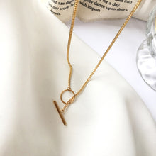 Round Ring One Word Buckle Pendant Necklace