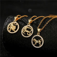 Astrological Diamond Zodiac Pendant Necklace