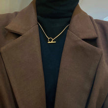 Round Ring One Word Buckle Pendant Necklace