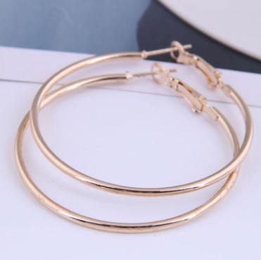 Glossy Gold Hoop Earrings