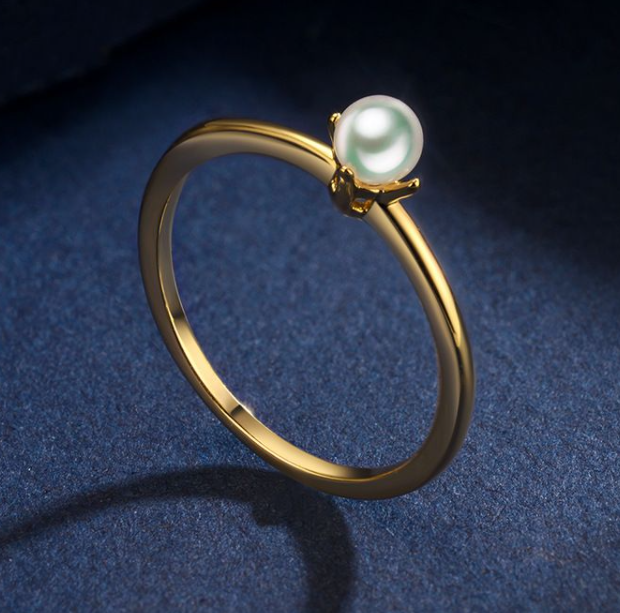 Gold Pearl Ring