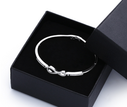 Diamond Infinity Silver Bangle