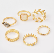 Refined Gold Diamond Ring Set