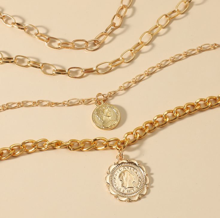 Modish Coin Layered Necklaces