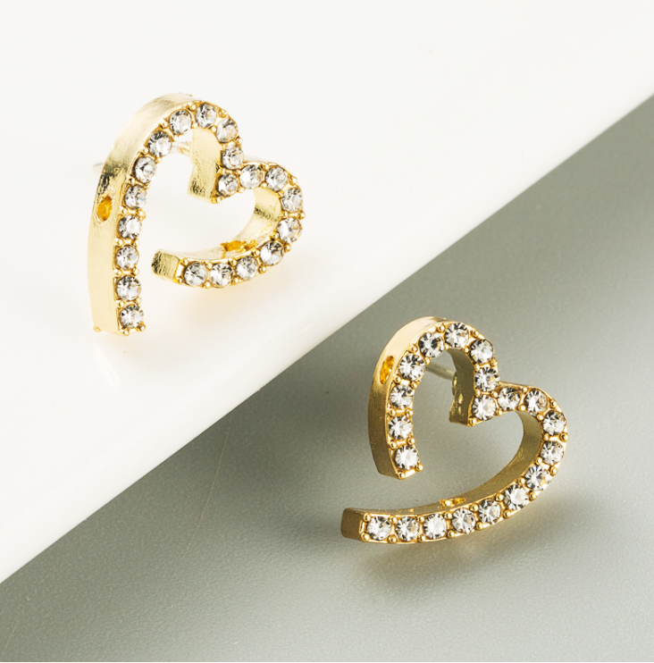 Heart Shaped Diamond Earrings