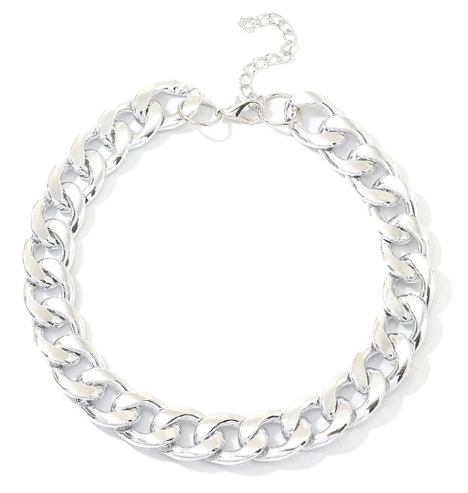 Thick Retro Silver Chain Necklace