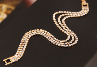 Gold Three Layered Diamond Bracelet
