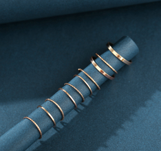 Simple Retro Gold Ring Set