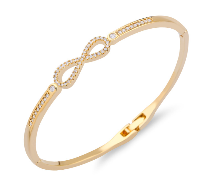 Diamond Infinity Gold Bangle