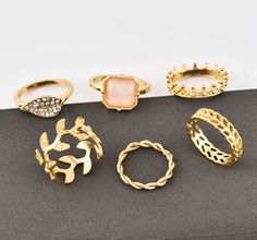 Refined Gold Diamond Ring Set