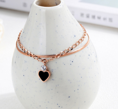 Titanium Black Heart Bracelet