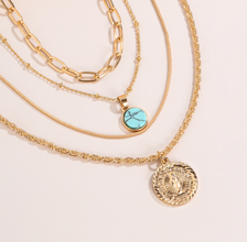 Turquoise Alloy Layered Necklace