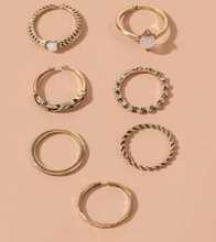 White and Gold Circle Ring Set
