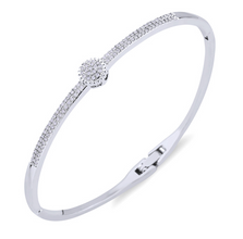Elegant Diamond Silver Bangle