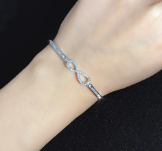 Diamond Infinity Silver Bangle