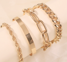 Gold Chain Bracelet Set
