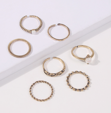 White and Gold Circle Ring Set