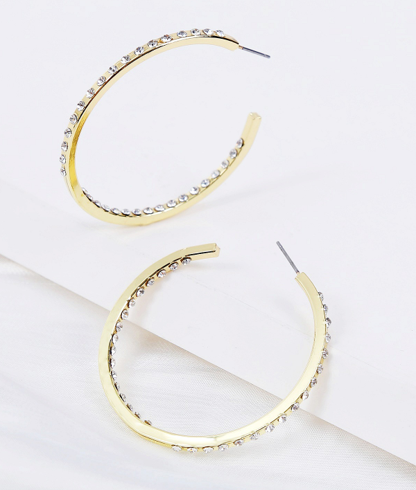 Gold Diamond Hoop Earrings