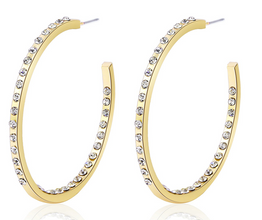 Gold Diamond Hoop Earrings