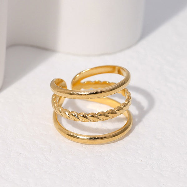 Gold Three-Layered Ring