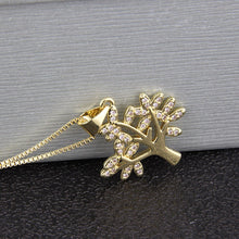 Zircon Tree Pendant Copper Necklace