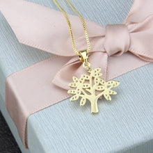 Zircon Tree Pendant Copper Necklace