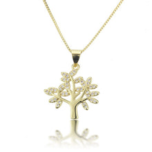 Zircon Tree Pendant Copper Necklace