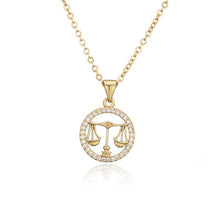 Astrological Diamond Zodiac Pendant Necklace