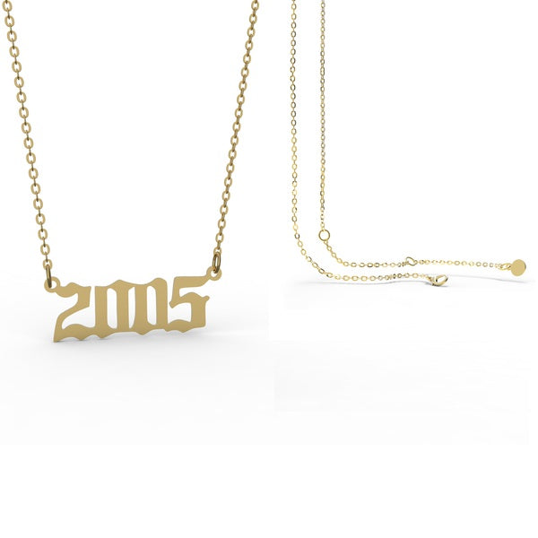 Birth Year Necklaces - Gold