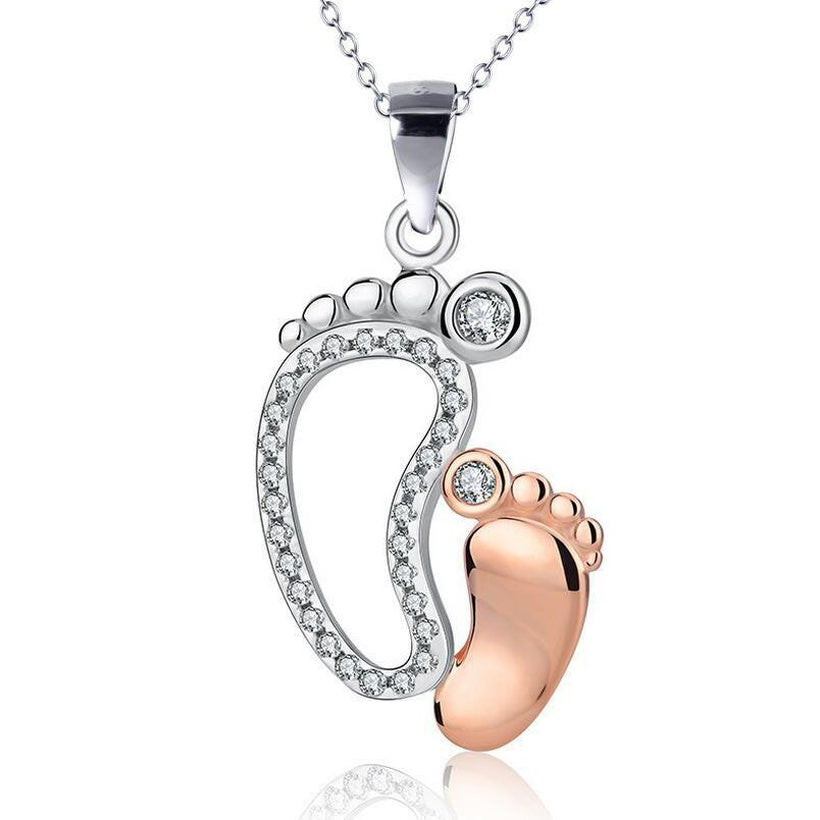 Big Feet & Small Feet Pendant Necklace