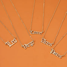 Zodiac Name Pendant Necklace