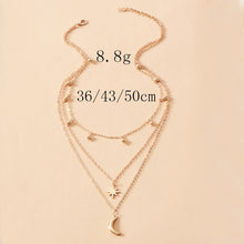 Moon Pendant Layered Necklace
